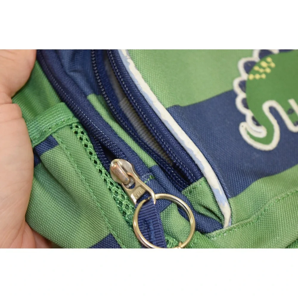 2019 Pottery Barn Kids ALEX Dinosaur Green Blue Stripe Toddler Mini Backpack Boy